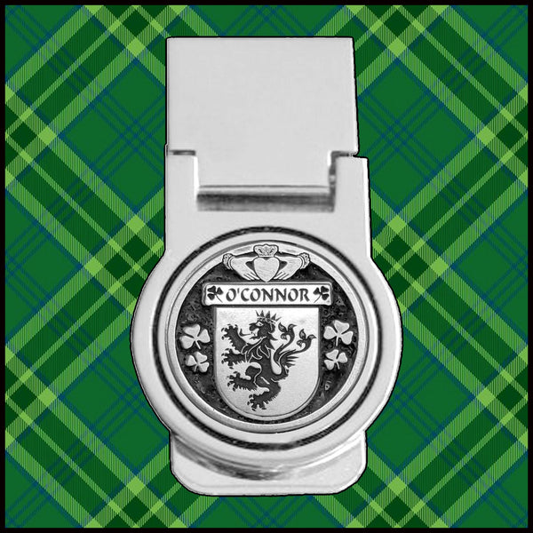 O'Connor Kerry Irish Disk Coat of Arms Round Money Clip