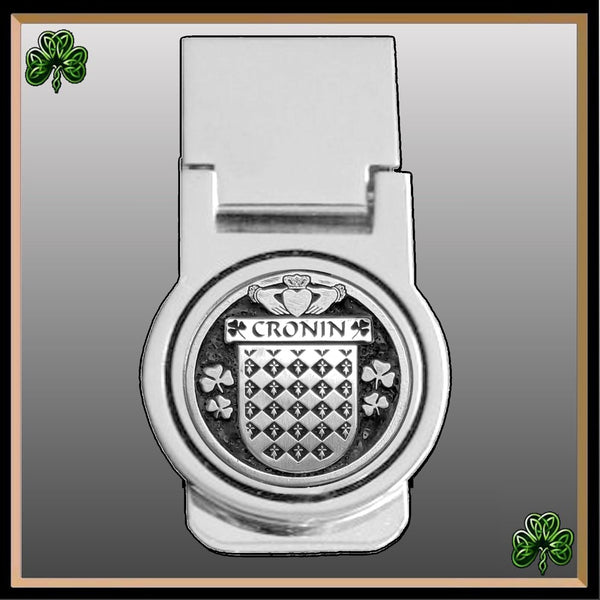 Cronin Irish Disk Coat of Arms Round Money Clip