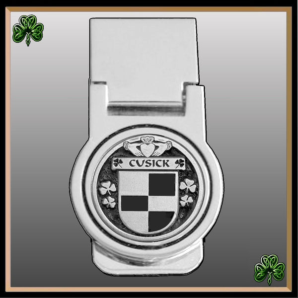 Cusick Irish Disk Coat of Arms Round Money Clip