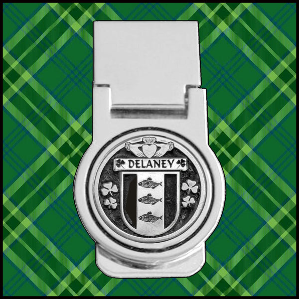 Delaney Irish Disk Coat of Arms Round Money Clip