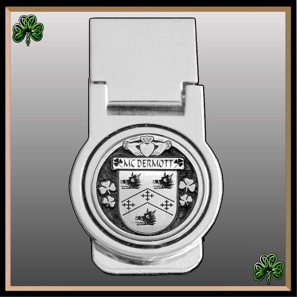 McDermott Irish Disk Coat of Arms Round Money Clip