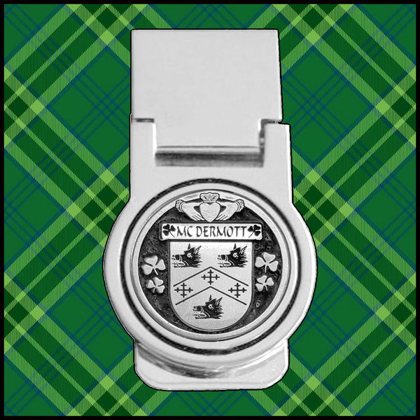 McDermott Irish Disk Coat of Arms Round Money Clip