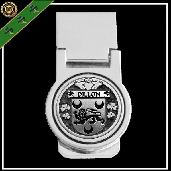 Dillon Irish Disk Coat of Arms Round Money Clip