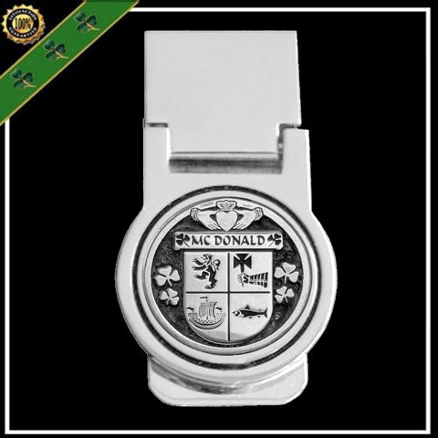 McDonald Irish Disk Coat of Arms Round Money Clip