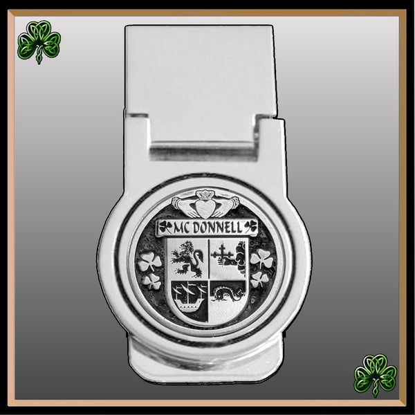 McDonnell Irish Disk Coat of Arms Round Money Clip