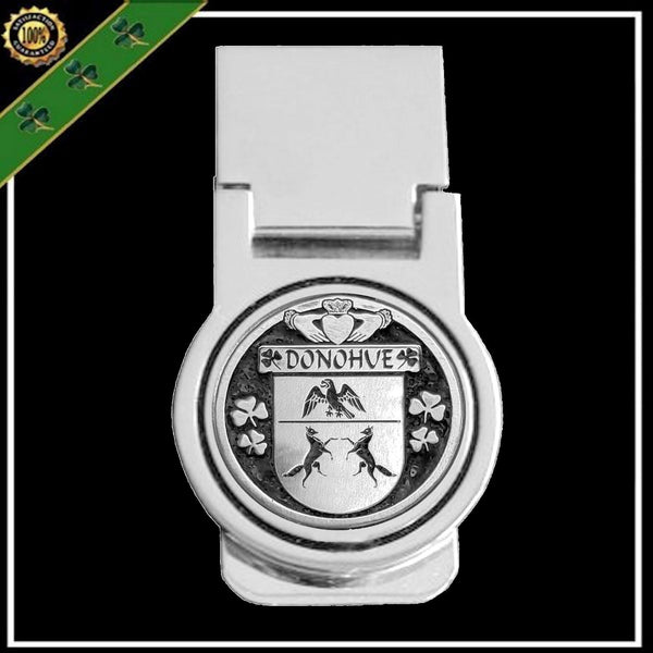 Donohue Irish Disk Coat of Arms Round Money Clip
