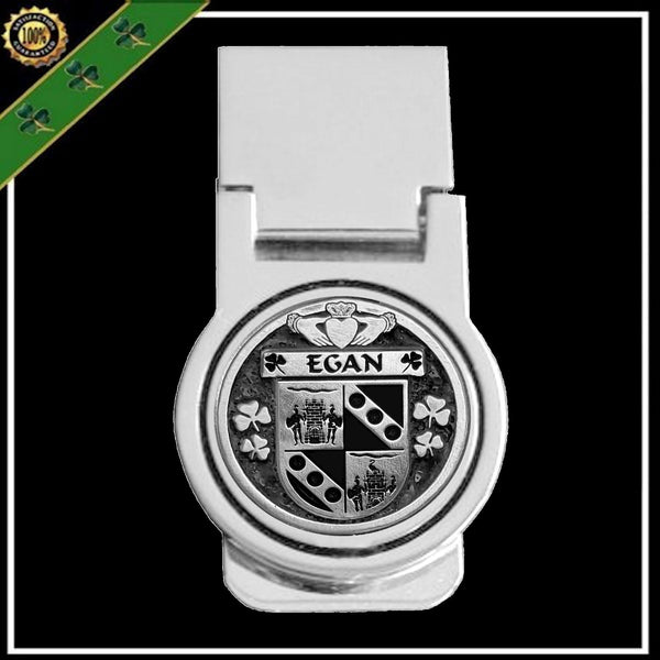 Egan Irish Disk Coat of Arms Round Money Clip