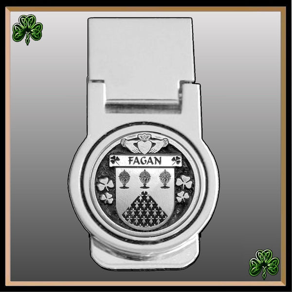 Fagan Irish Disk Coat of Arms Round Money Clip