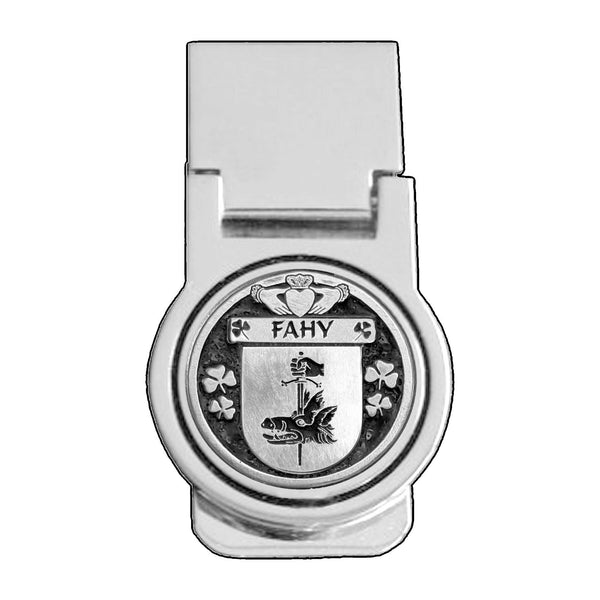 Fahy Irish Disk Coat of Arms Round Money Clip