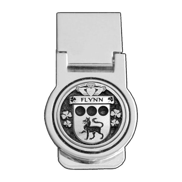Flynn Irish Disk Coat of Arms Round Money Clip