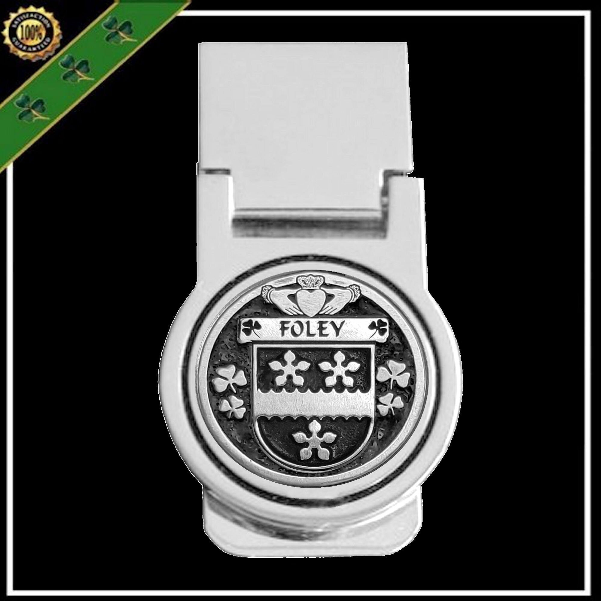 Foley Irish Disk Coat of Arms Round Money Clip