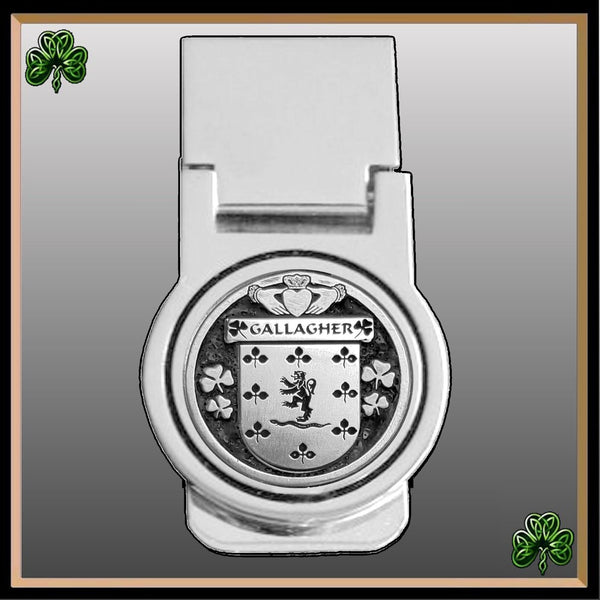 Gallagher Irish Disk Coat of Arms Round Money Clip