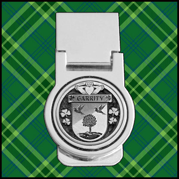 Garrity Irish Disk Coat of Arms Round Money Clip