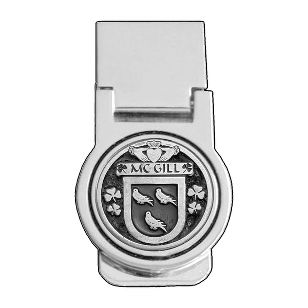 McGill Irish Disk Coat of Arms Round Money Clip