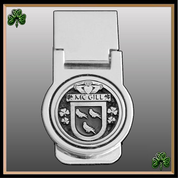 McGill Irish Disk Coat of Arms Round Money Clip