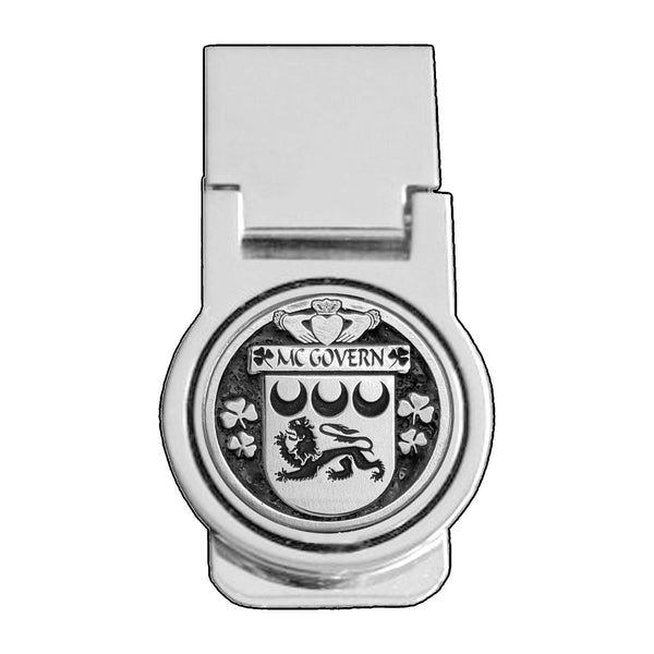 McGovern Irish Disk Coat of Arms Round Money Clip