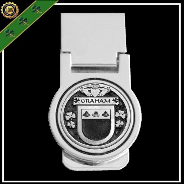 Graham Irish Disk Coat of Arms Round Money Clip
