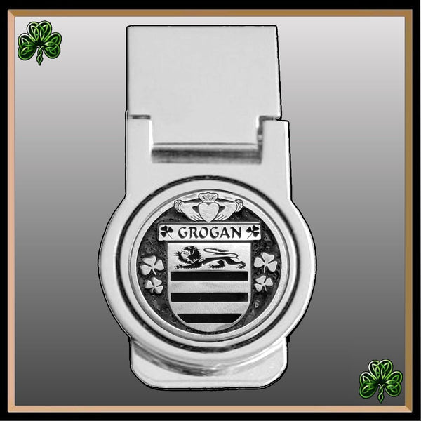 Grogan Irish Disk Coat of Arms Round Money Clip