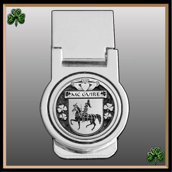 McGuire Irish Disk Coat of Arms Round Money Clip