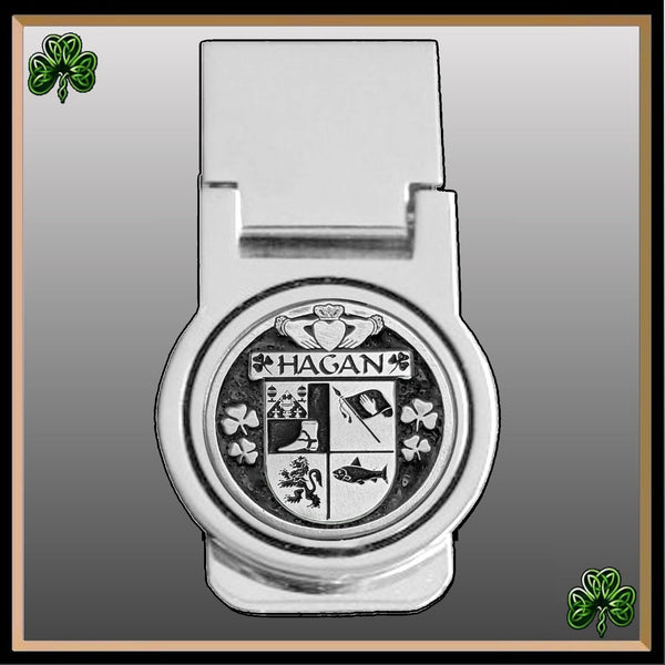 Hagan Irish Disk Coat of Arms Round Money Clip