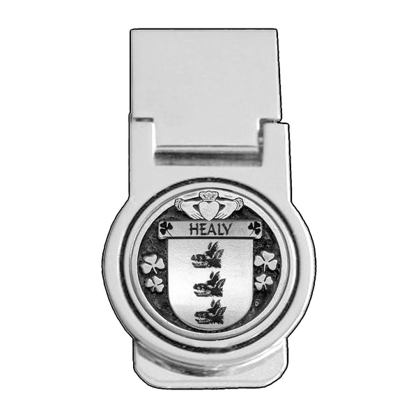 Healy Irish Disk Coat of Arms Round Money Clip