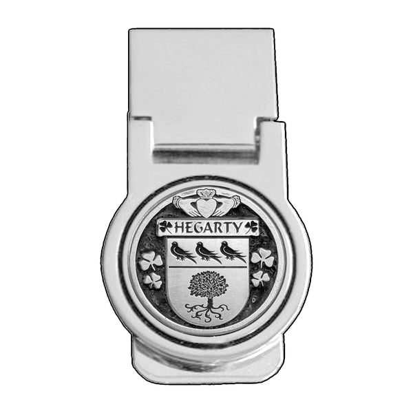 Hegarty Irish Disk Coat of Arms Round Money Clip