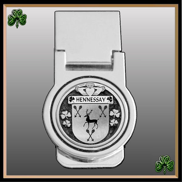 Hennessay Irish Disk Coat of Arms Round Money Clip