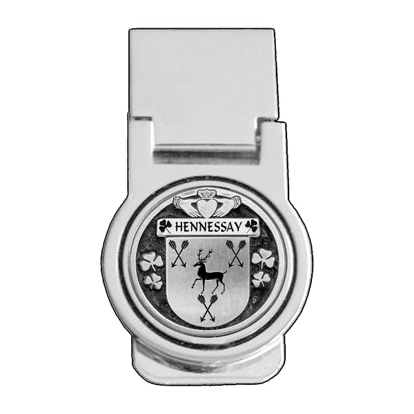 Hennessay Irish Disk Coat of Arms Round Money Clip