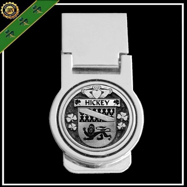 Hickey Irish Disk Coat of Arms Round Money Clip