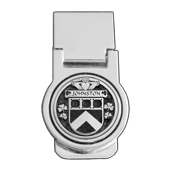 Johnston Irish Disk Coat of Arms Round Money Clip