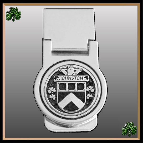 Johnston Irish Disk Coat of Arms Round Money Clip