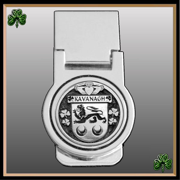 Kavanagh Irish Disk Coat of Arms Round Money Clip