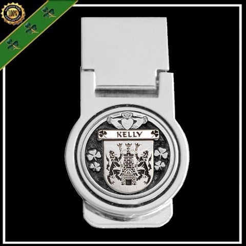 Kelly Irish Disk Coat of Arms Round Money Clip