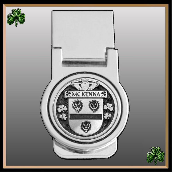 McKenna Irish Disk Coat of Arms Round Money Clip