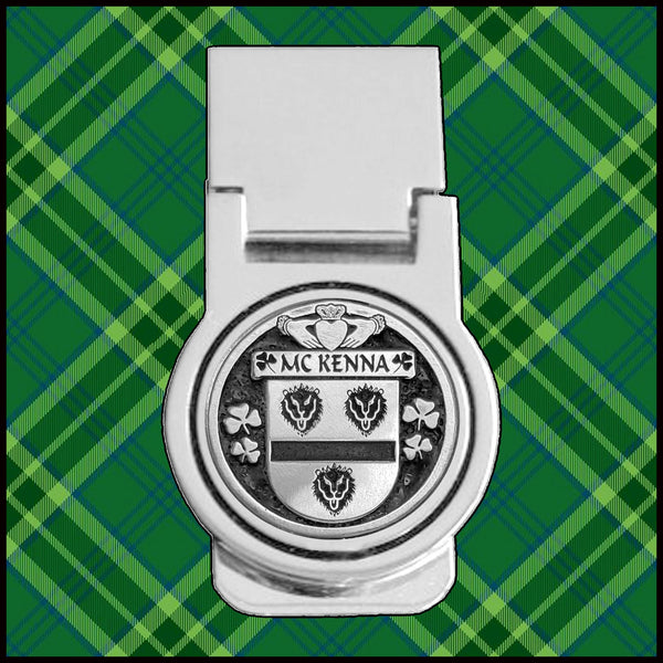 McKenna Irish Disk Coat of Arms Round Money Clip