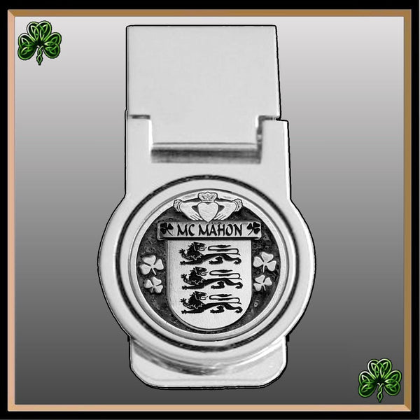McMahon Irish Disk Coat of Arms Round Money Clip