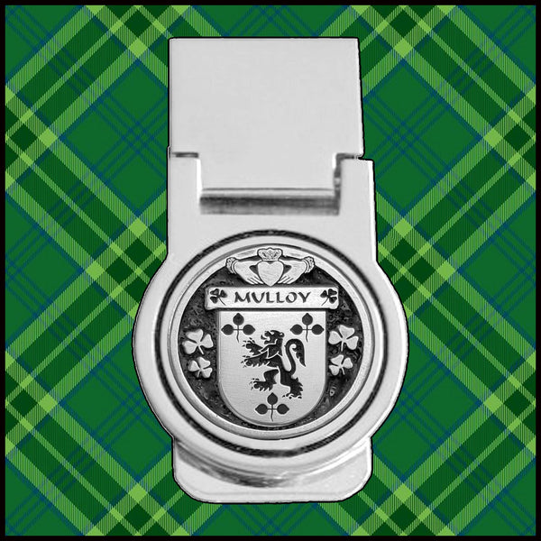 Mulloy Irish Disk Coat of Arms Round Money Clip