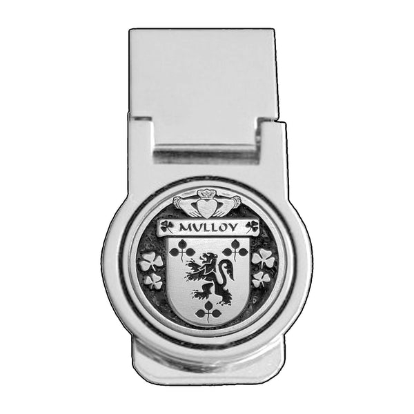Mulloy Irish Disk Coat of Arms Round Money Clip