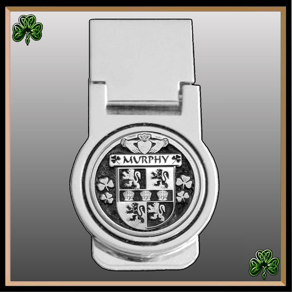 Murphy Irish Disk Coat of Arms Round Money Clip
