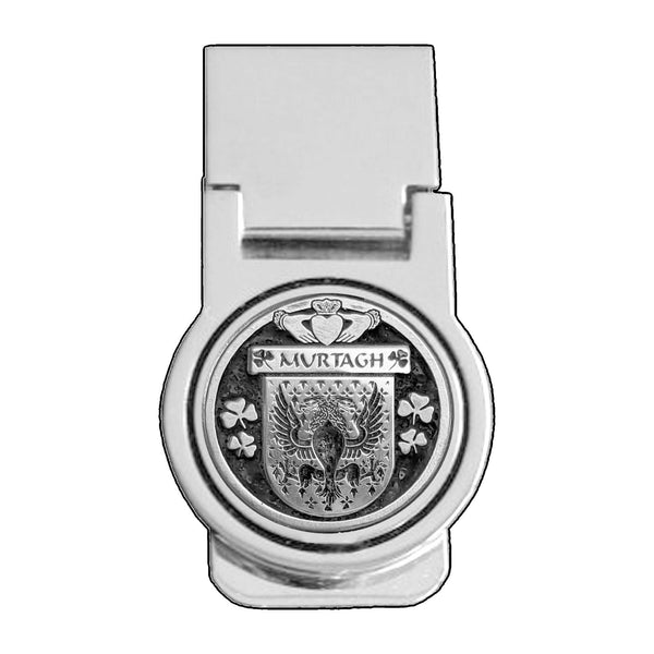 Murtagh Irish Disk Coat of Arms Round Money Clip