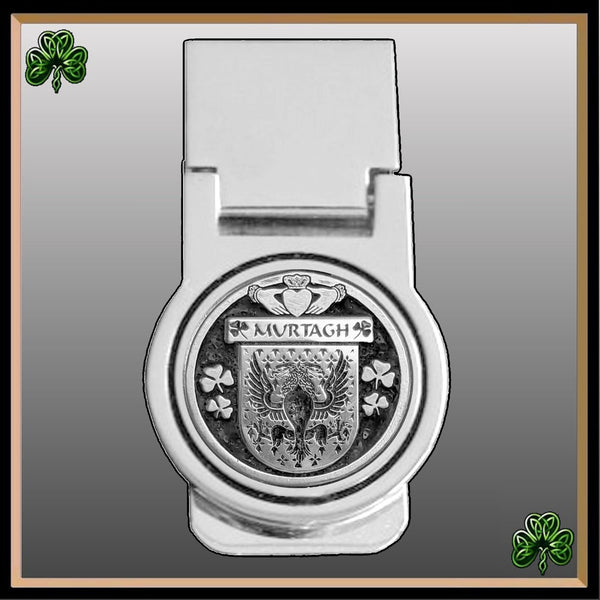 Murtagh Irish Disk Coat of Arms Round Money Clip