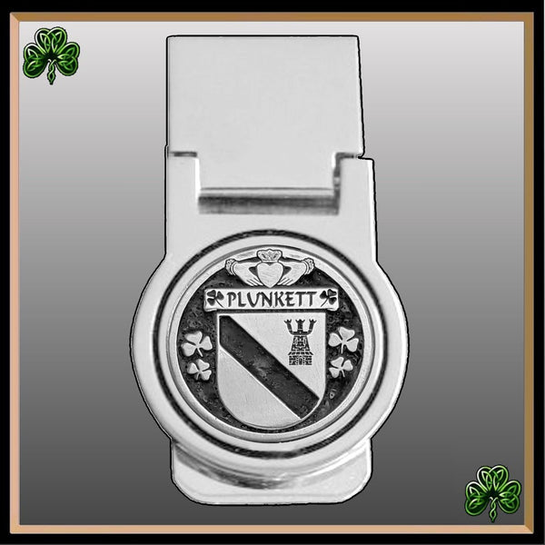 Plunkett Irish Disk Coat of Arms Round Money Clip