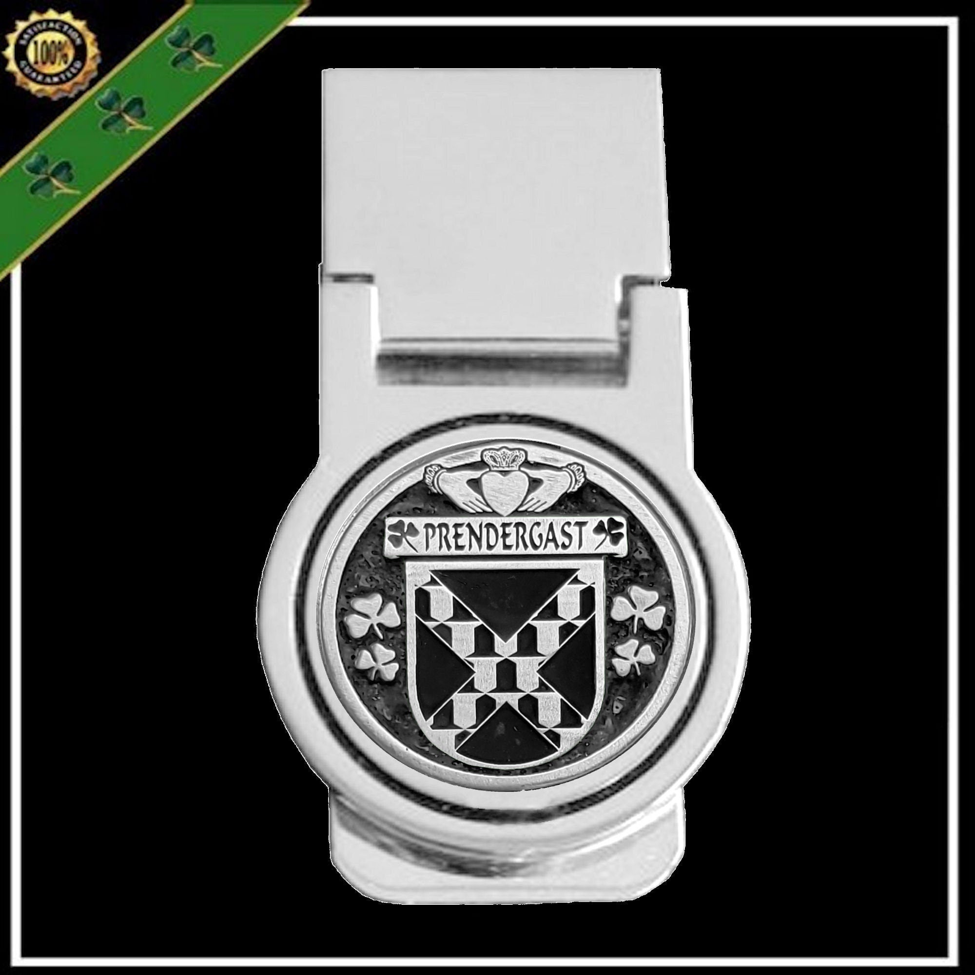 Prendergast Tipperary Irish Disk Coat of Arms Round Money Clip