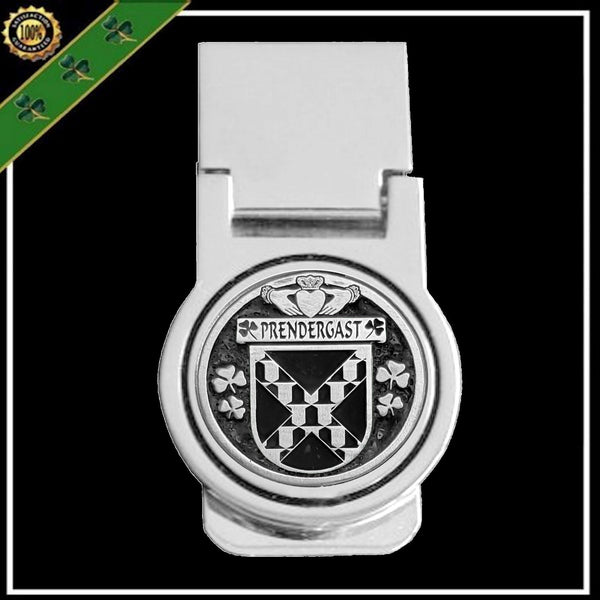 Prendergast Tipperary Irish Disk Coat of Arms Round Money Clip