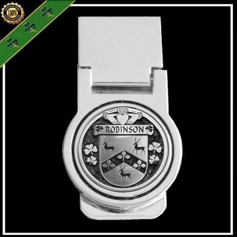 Robinson Irish Disk Coat of Arms Round Money Clip
