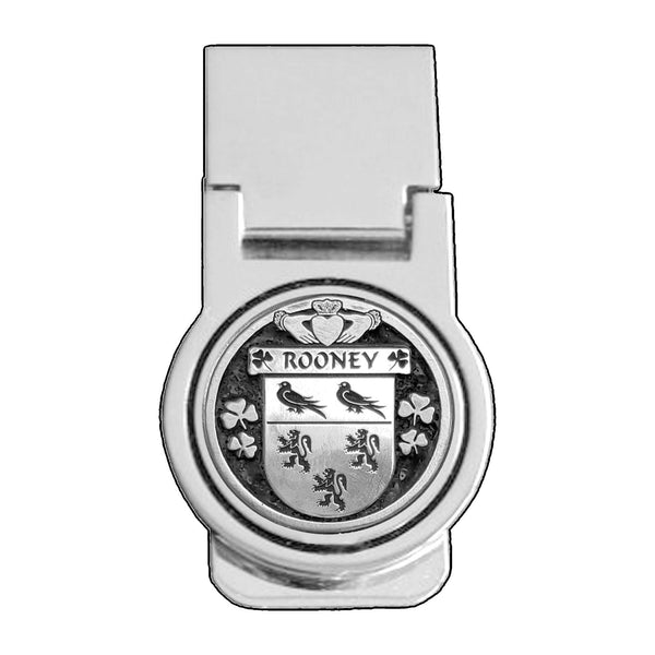Rooney Irish Disk Coat of Arms Round Money Clip