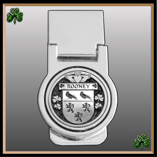 Rooney Irish Disk Coat of Arms Round Money Clip