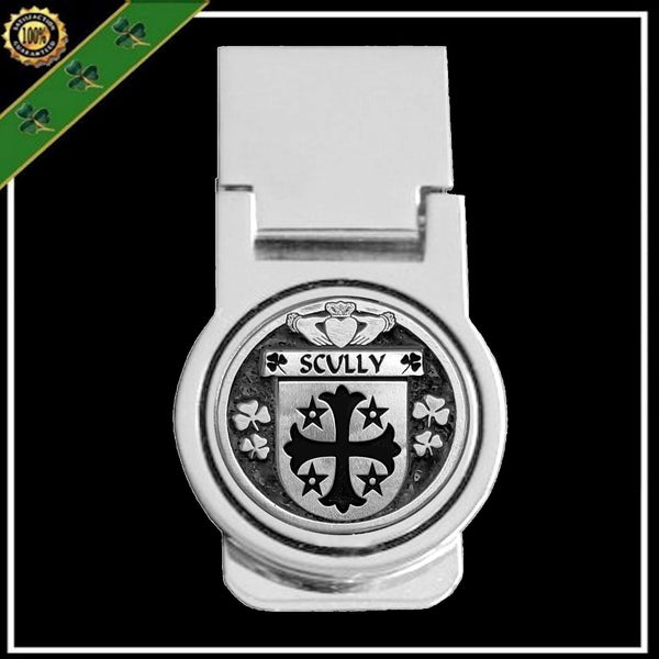 Scully Irish Disk Coat of Arms Round Money Clip