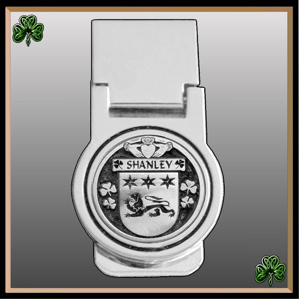 Shanley Irish Disk Coat of Arms Round Money Clip