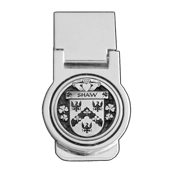 Shaw Irish Disk Coat of Arms Round Money Clip